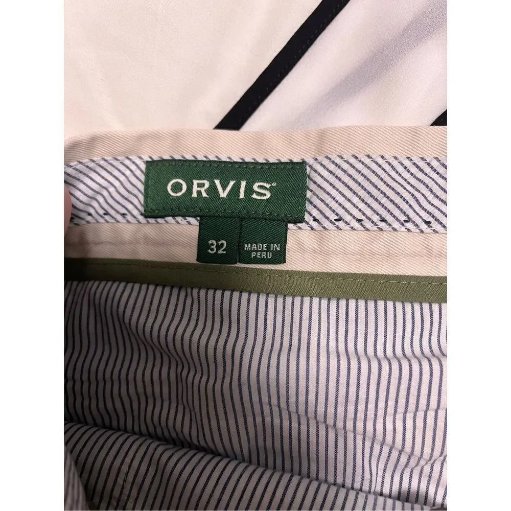 Orvis Mens Putty Chino Shorts sz 32